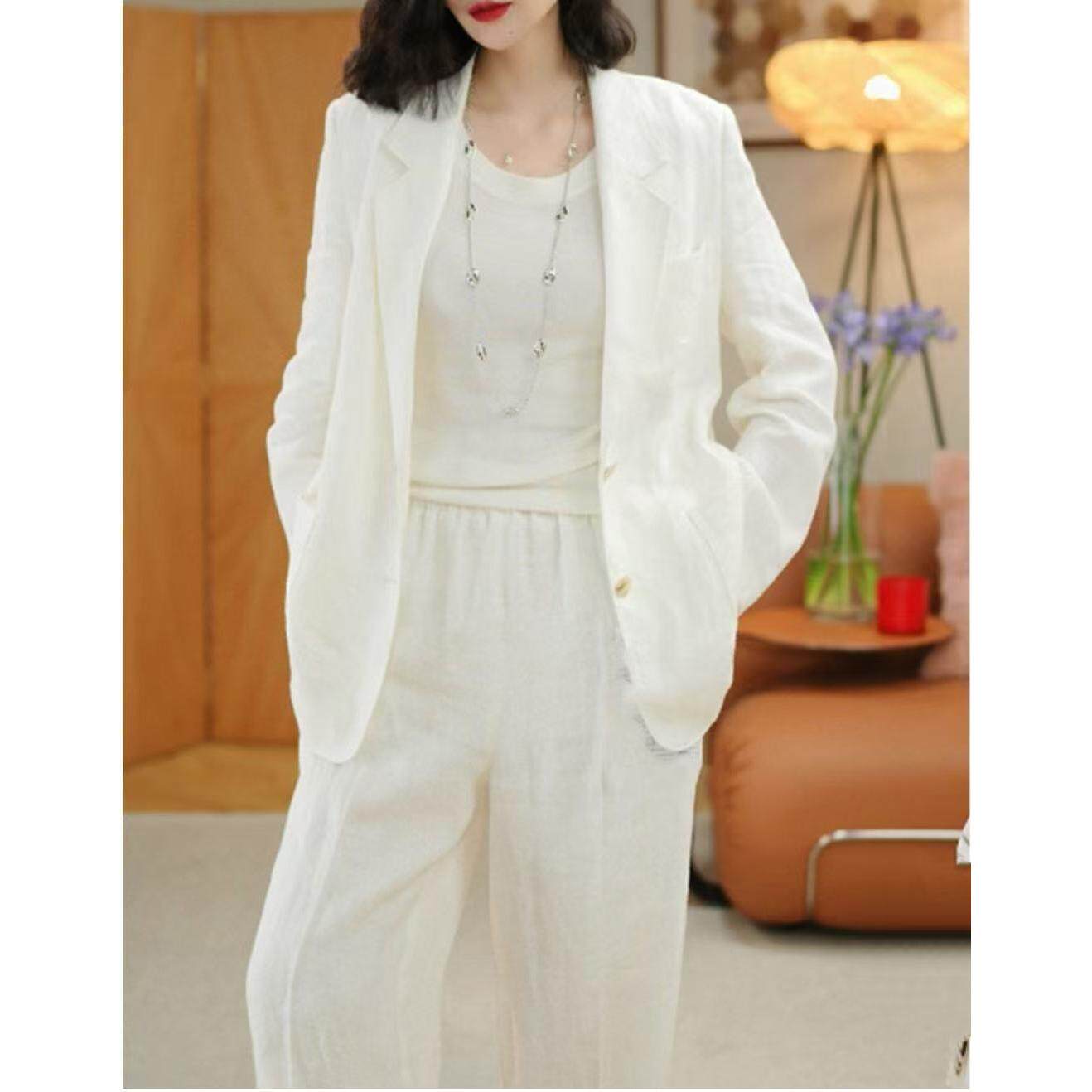 小西服宽松型纯色直筒型常规西服上装时尚休闲小西装25110844