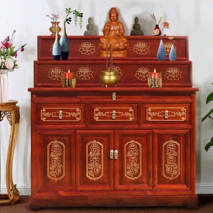 藏式实木中堂佛堂寺庙家用供桌供佛香案佛桌供台神台佛台三层佛龛