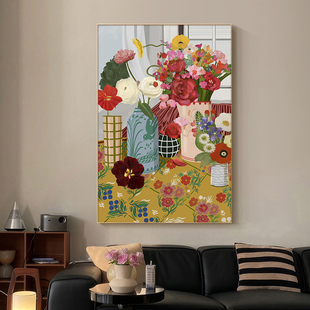 马蒂斯美拉德装 饰画抽象静物花卉高级感桌面摆画餐厅壁画客厅挂画