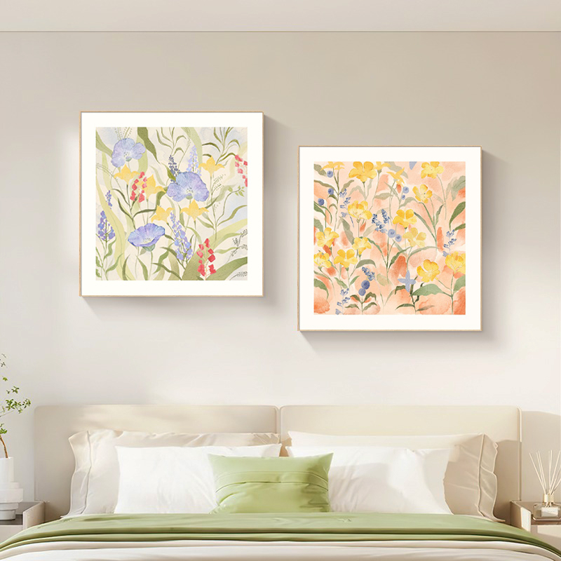 奶油风卧室床头装饰画小众艺术