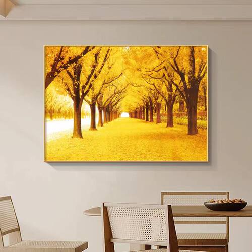 入户门黄金满地客厅装饰画