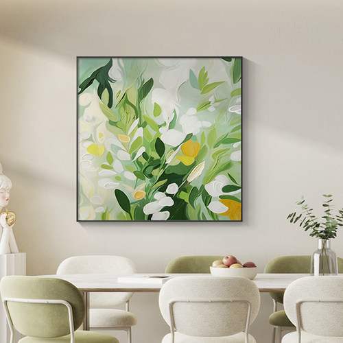 原木风客厅抽象艺术装饰画