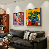 马蒂斯抽象艺术小众客厅装 饰画2025新款 方形餐厅壁画饭厅墙挂画
