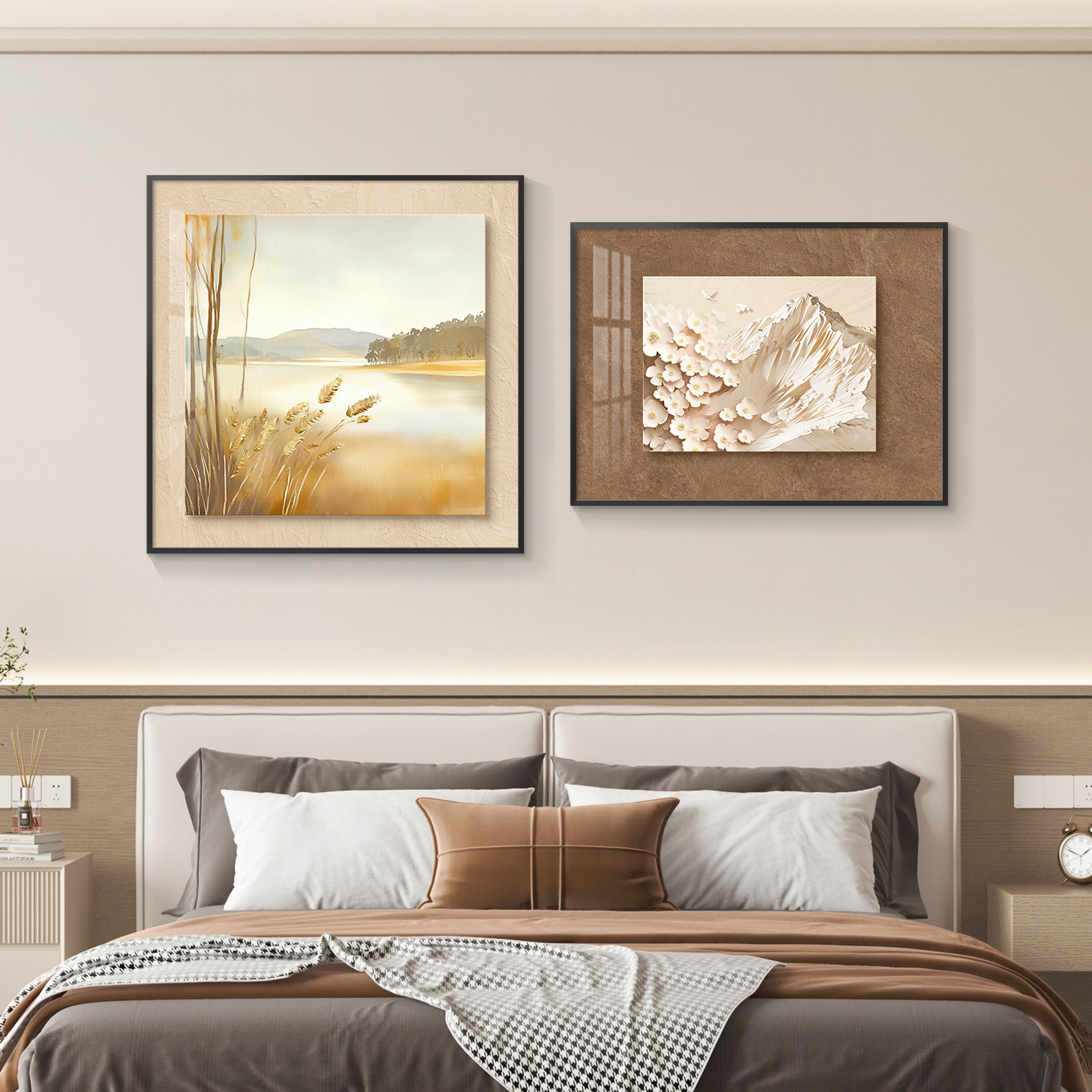 现代客厅装饰画抽象艺术主卧房间背景墙挂画轻奢高级感卧室床头画