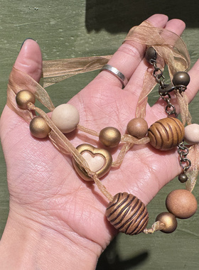 中古默认微瑕不退不换  小贵牌thum 陶瓷多层项链  意大利