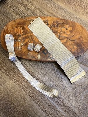 中古默认微瑕不退不换  丝带银项链套装手链 16.5cm 意大利