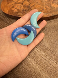 中古默认微瑕不退不换 亚克力月亮耳夹 意大利