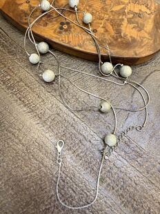 中古默认微瑕不退不换  适应超长球球合金项链 意大利