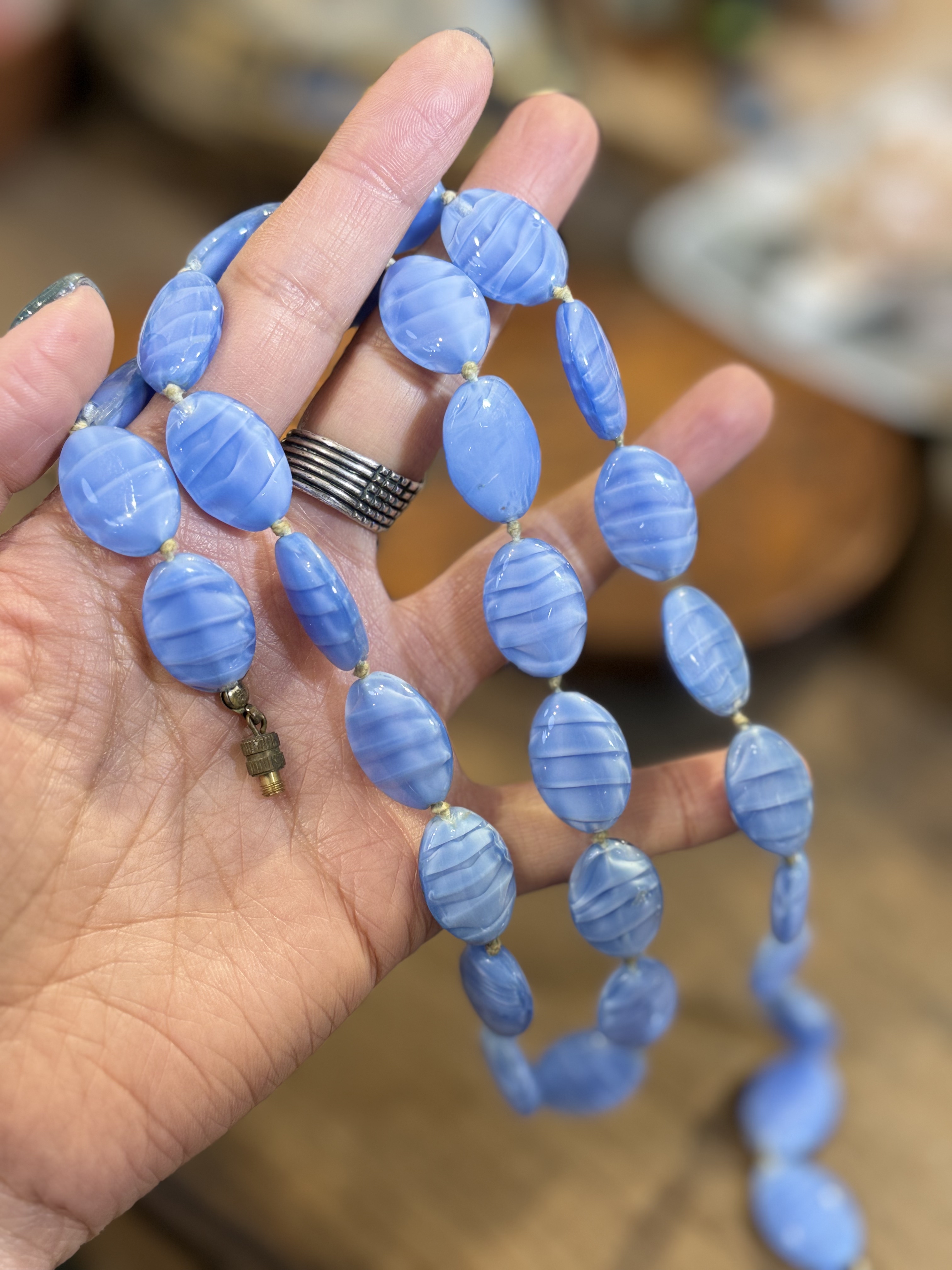 中古默认微瑕不退不换 搅胎琉璃项链 超长两圈 choker