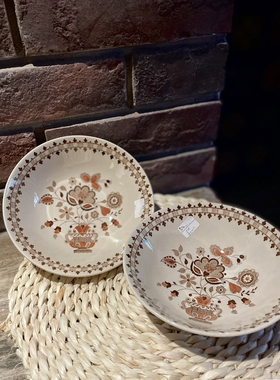 中古不完美不退不换英产Johnson Bros老花碗 口径16.5cm  高4.7cm