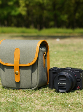 适用佳能微单R50V R50 R10 R100 M200 M100 18-45帆布防水相机包