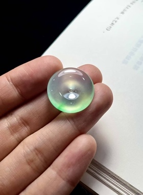 天然翡翠高冰飘绿平安扣1000.8