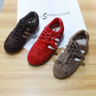 德训鞋 真皮软底阿甘鞋 运动休闲鞋 鞋 1023 诗路花语女鞋 551 2025秋季