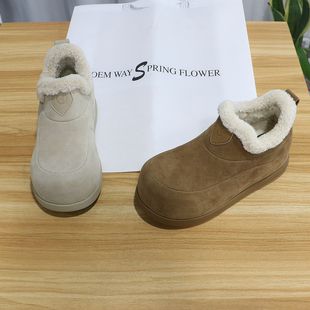 100 内增高软底保暖棉鞋 751 2025冬加绒厚底勃肯鞋 诗路花语V6M女鞋