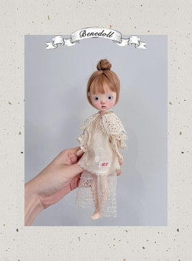 Bjd6分蓝豆豆四叶草少女鱼姐姐妹妹k123小头娃娃古董蕾丝套装衣服