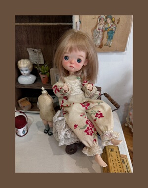 Blythe小布法国古董布抱偶蓝豆豆landoudou ob22 24娃衣