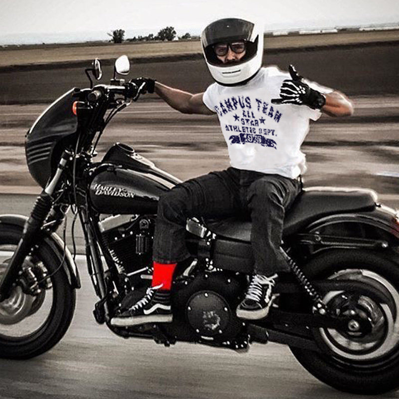 美式复古男女款重磅纯棉机车短袖夏日系阿美咔叽情侣休闲t恤硬汉