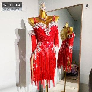 舞忆莎高档新款 儿童拉丁舞服演出服少儿女童拉丁舞表演比赛服2415