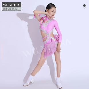 新款拉丁舞服练功服花服成人女儿童练习服新款比赛2393