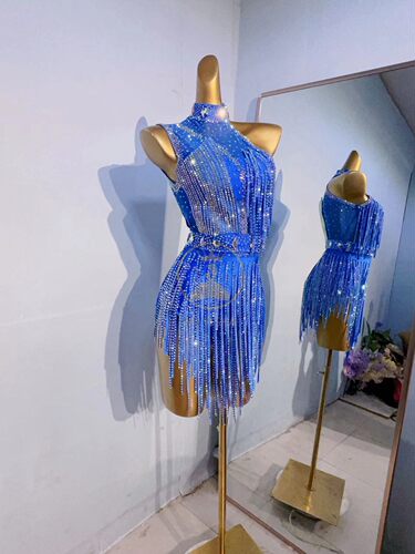 舞忆莎新款拉丁舞服钻条款式