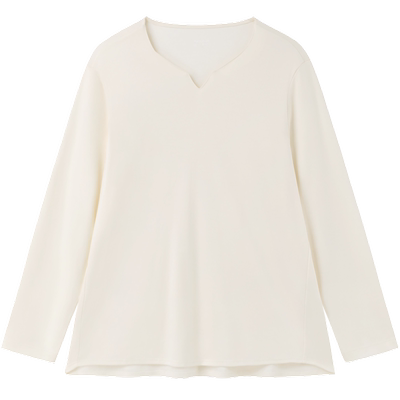 【代言人赵丽颖推荐】全棉时代男女士水光棉家居上衣薄睡衣V领秋