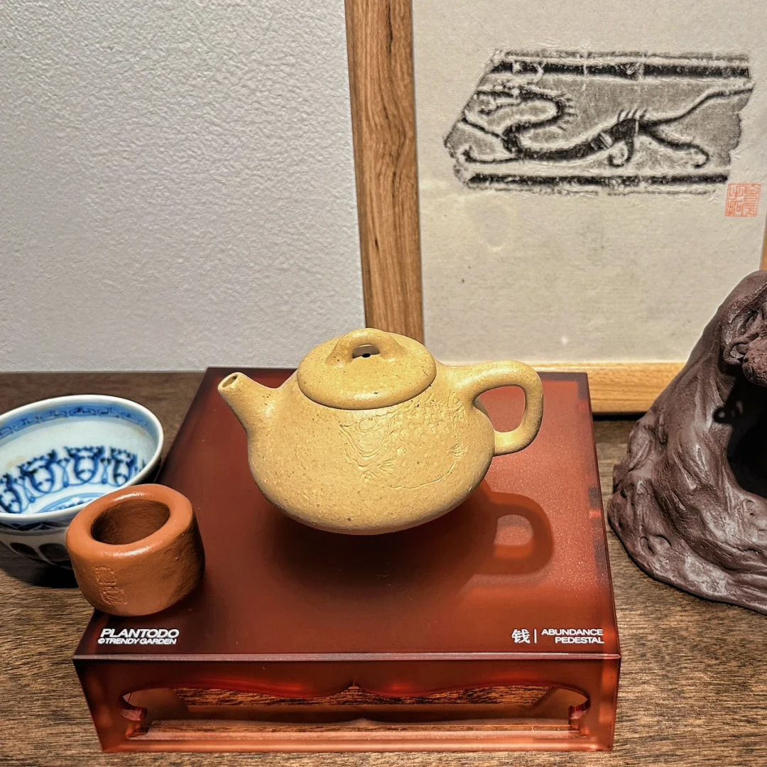 新中式植物展台古玩手办茶具茶杯茶壶博古展示架定制收纳摆件