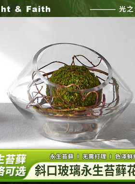 现代仿真绿色套装花艺样板间家居茶几边几装饰假花摆件永生苔藓球