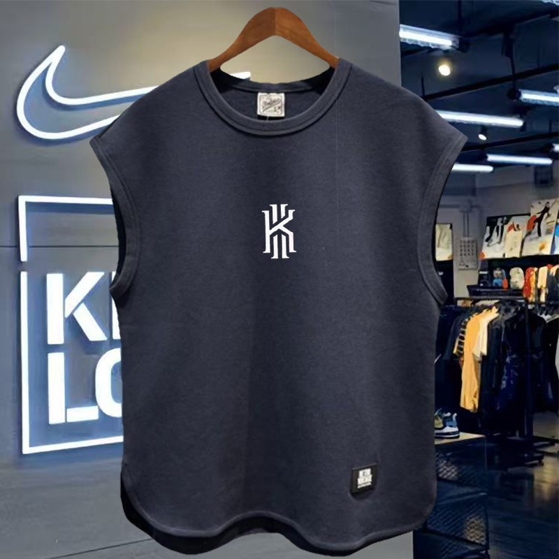 欧文夏季新款潮牌运动背心纯棉重磅篮球服无袖坎肩大码宽松T恤