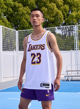NIKE耐克23赛季洛杉矶湖人詹姆斯速干球衣DN2081-103 DO9530-508