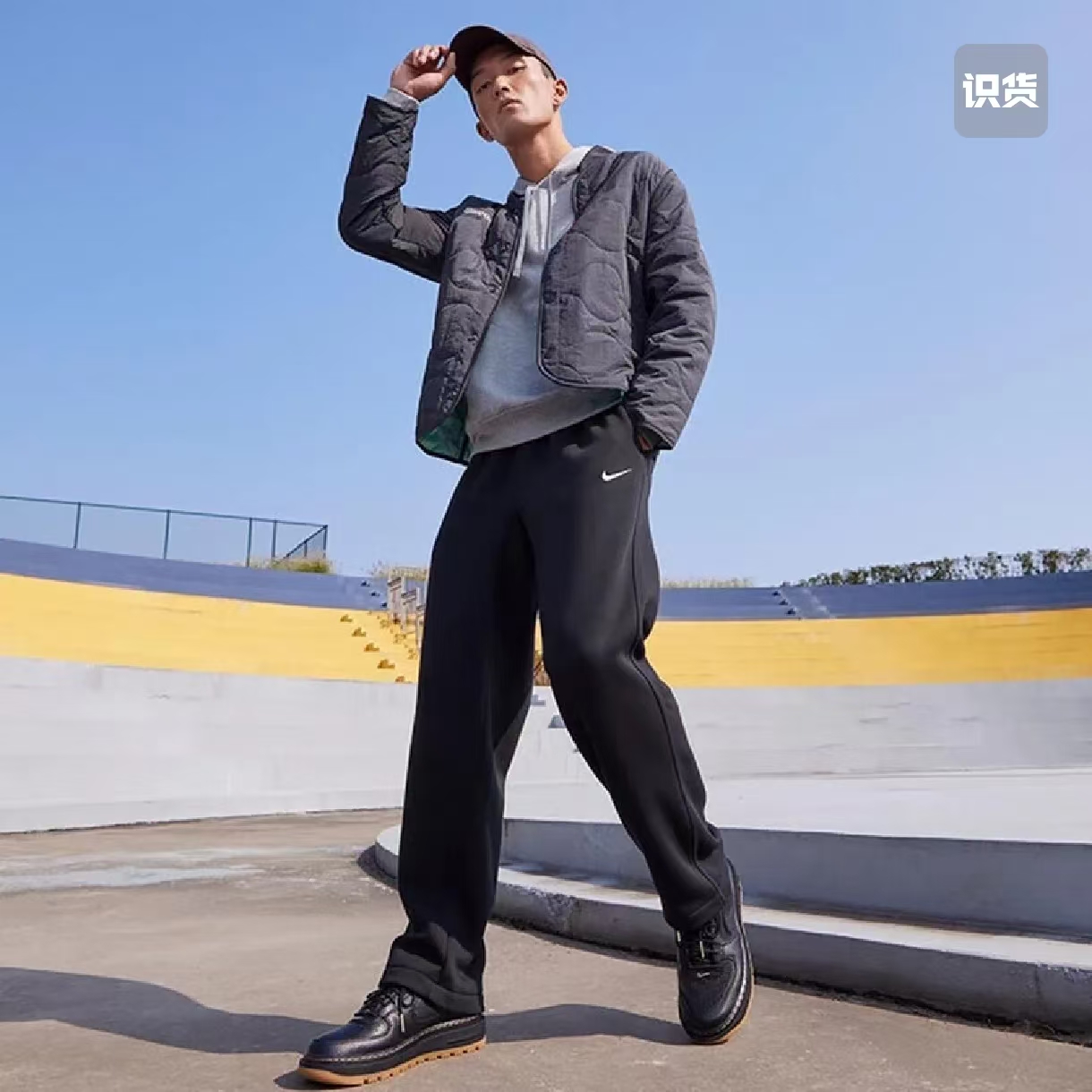 油腻叔Nike耐克 男子秋冬加绒保暖宽松运动直筒长裤623455-010