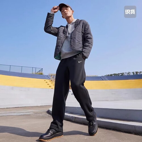 油腻叔Nike耐克 男子秋冬加绒保暖宽松运动直筒长裤623455-010
