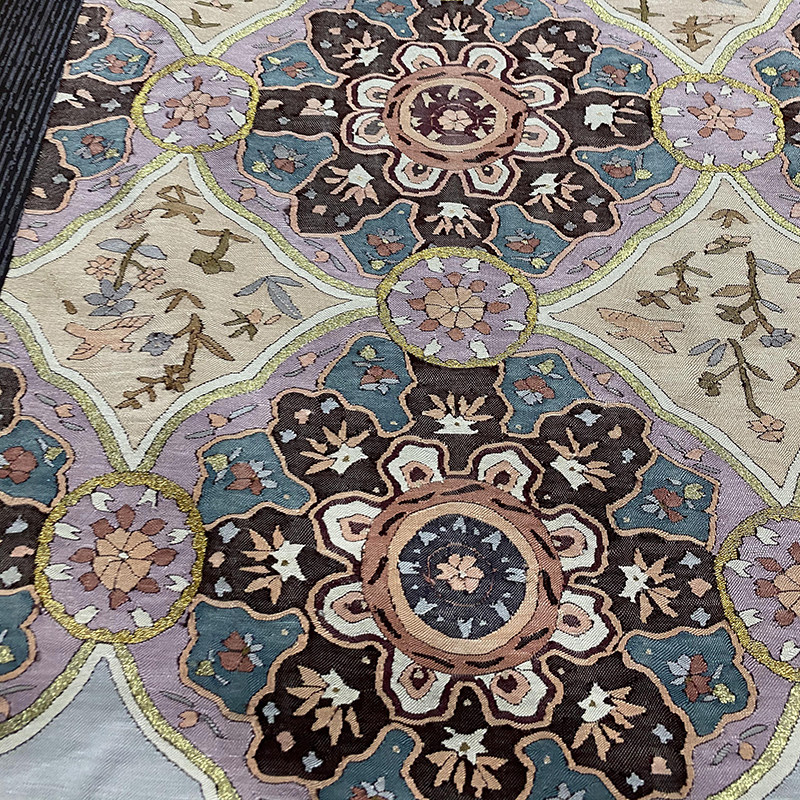 新品收藏品手工老织物缂丝精美图案茶席桌旗袍桑蚕丝衣料非遗产品