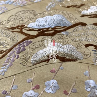 中式 苏绣手工绣花刺绣老绣片缂丝花贴DIY饰品古风设计辅料限量