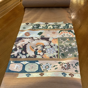 汉服旗袍面料精美花色非遗品 手工桑蚕丝老织物收藏品缂丝小带中式