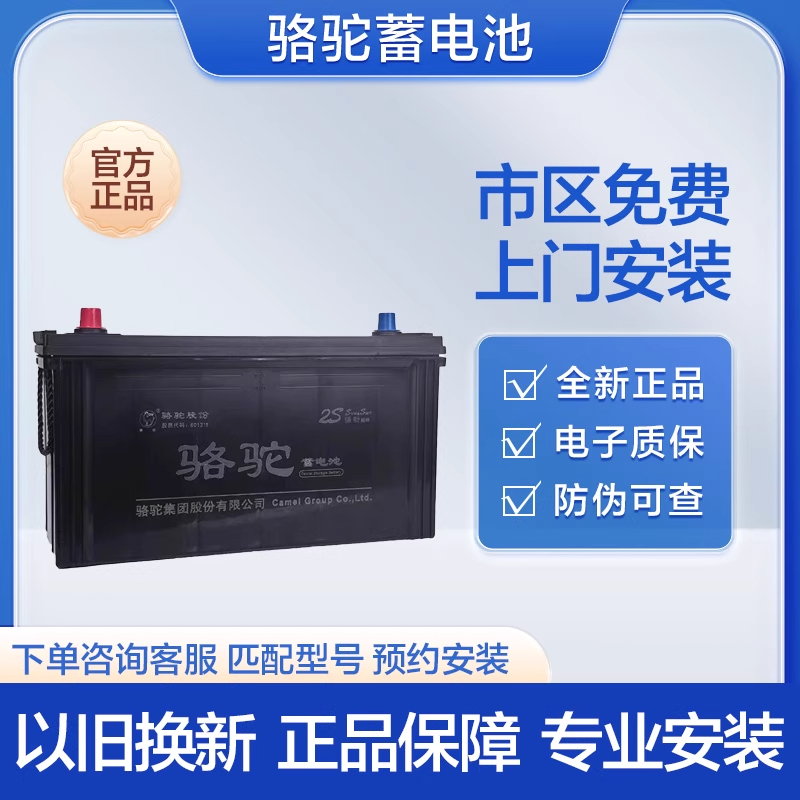 骆驼12V货车发电机免维护蓄电池