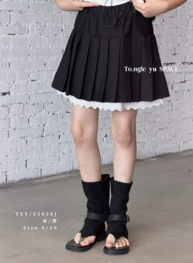 童乐鱼2026夏款新款儿童洋气时髦短裤大童装女童百褶裙裤55028