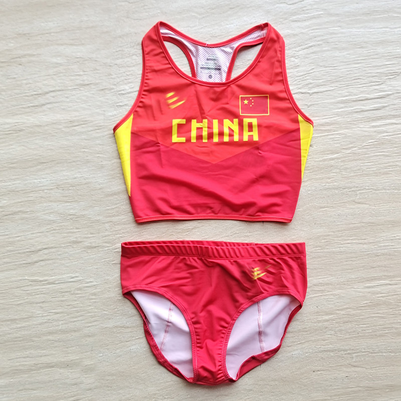 韦永丽 中国队 女子田径服 短跑快速紧身田径服 可订做商标