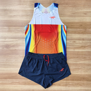 2025七彩马拉松上衣钻石联赛压胶田径背心连体田径服 订制LOGO