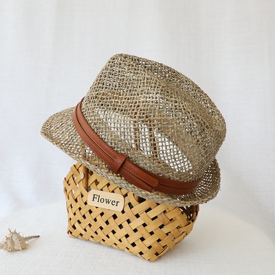 男女夏季卷边镂空小礼帽