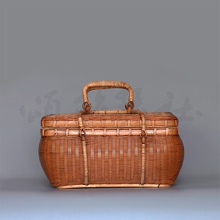 『颂雅琴社』竹编茶篓 竹编茶具收纳箱 中式茶具 茶器