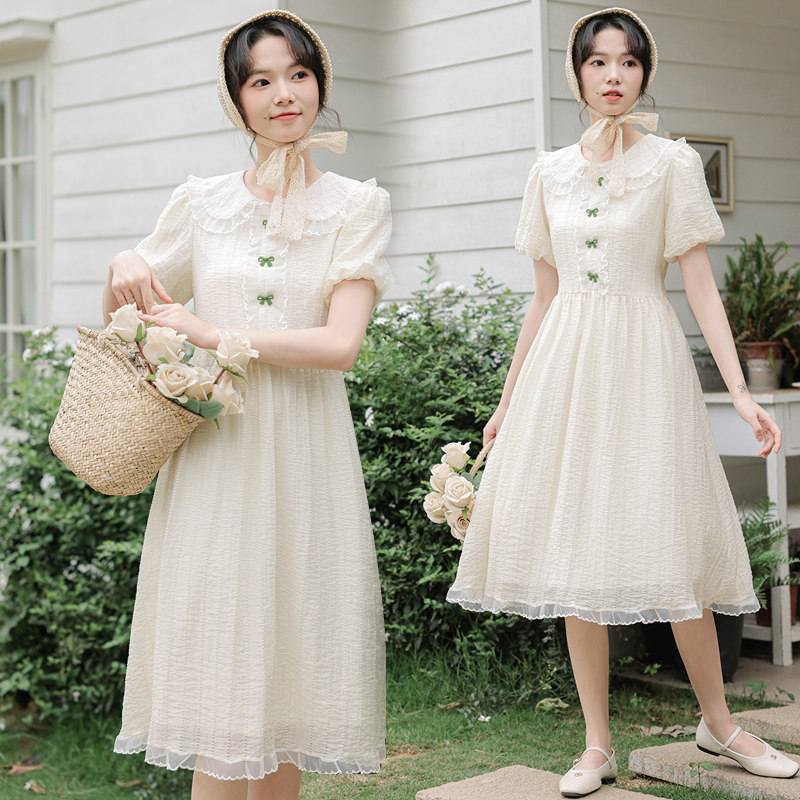 女士精品连衣裙连衣裙女夏季2024新款仙气超仙森系小个子娃娃领