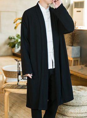 中国风唐装外套男中长款居士禅服