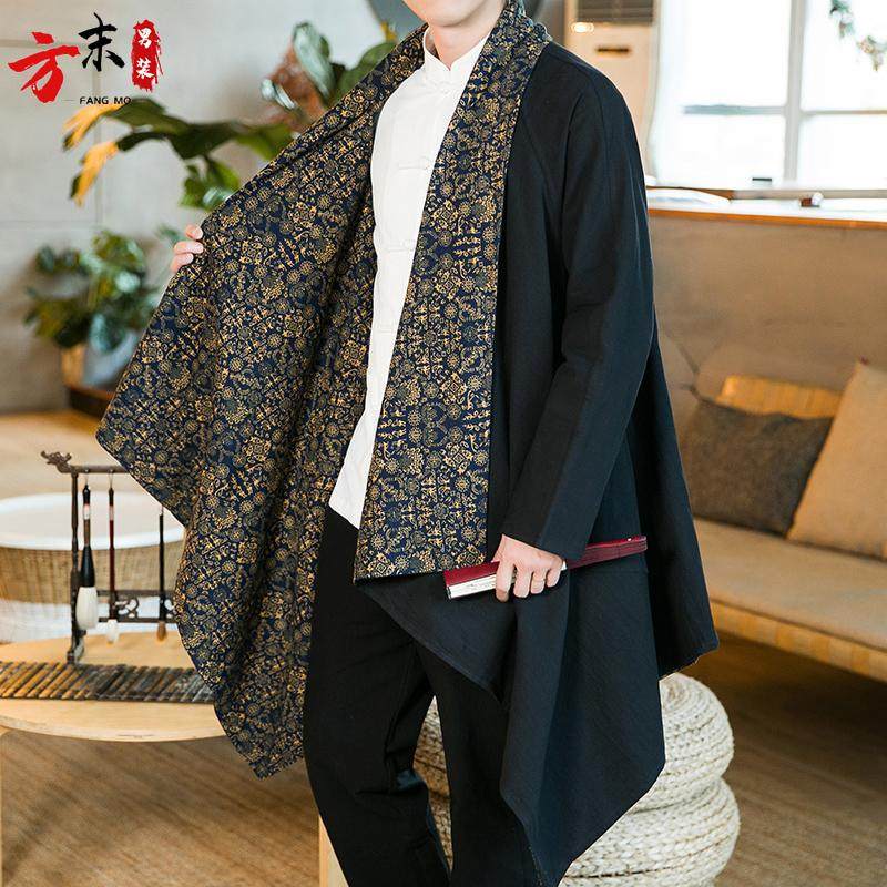民族服装双面披风男士中长款外套青年两面穿棉麻风衣汉服长衫古风怎么样,好用不?