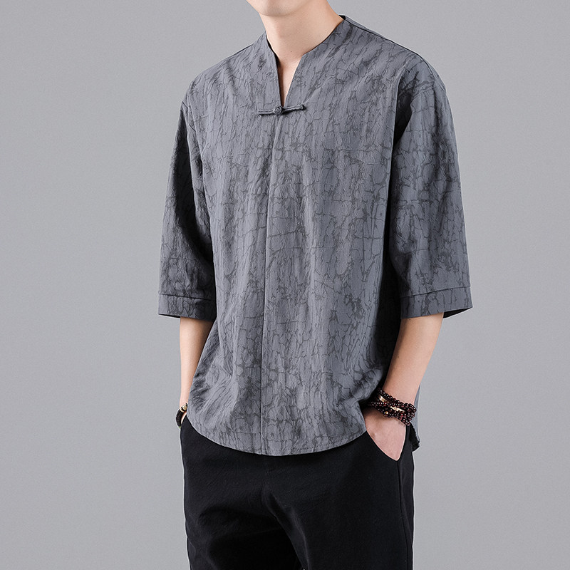 中式复古秀禾服夏季唐装居士服图片