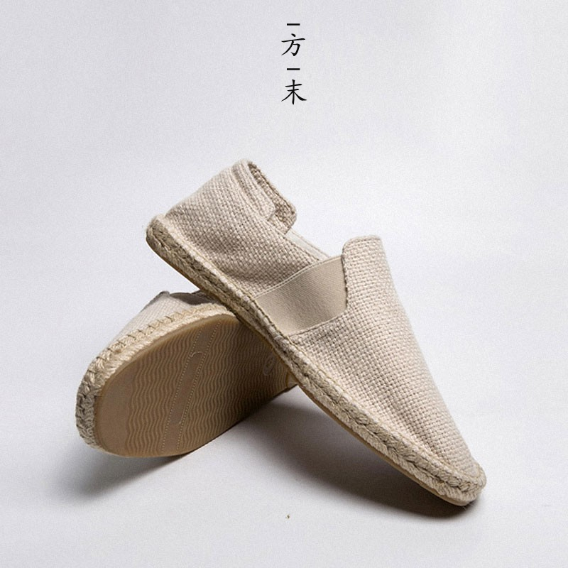 夏款中国风男鞋亚麻底布鞋