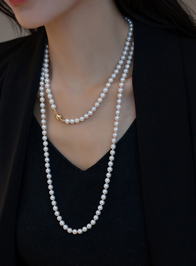 多层叠戴磁吸扣珍珠项链