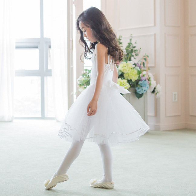 韩国进口儿童漂亮演出跳舞练功长纱裙女孩夏季芭蕾舞蹈服蓬蓬裙子