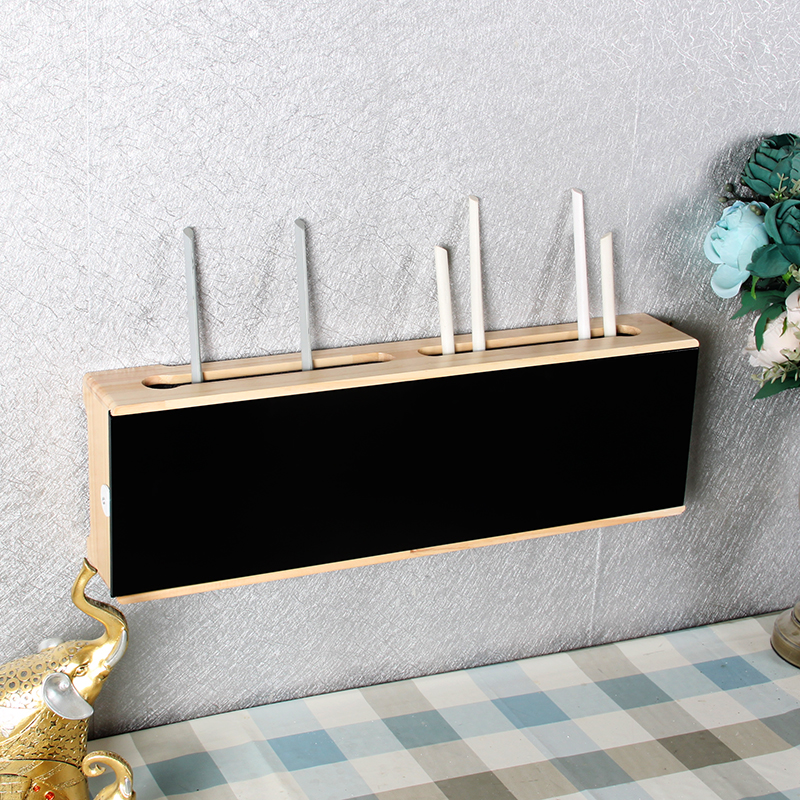 全实木清新风 路由器收纳 插座遮挡收纳