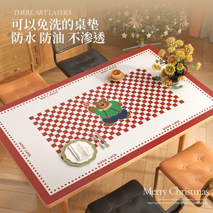 中古风皮革桌布防水防油防烫隔热保护垫餐桌垫免洗可擦台布茶几垫