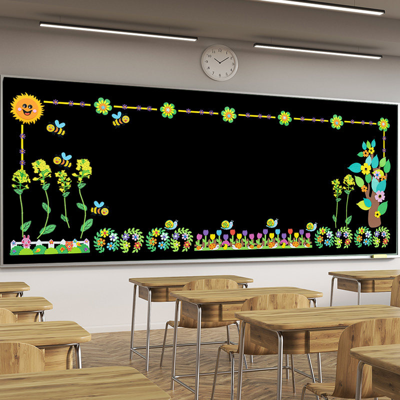 小学教室班级文化墙布置板报边框材料幼儿园通用黑板报装饰墙贴纸
